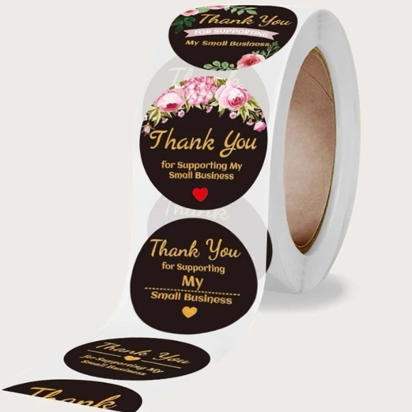 500pc Thank You For Supporting My Small Business Sticker Roll - Picture 2 of 2